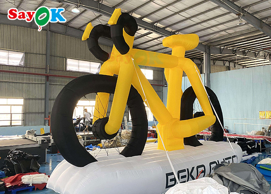 प्रिंट के साथ पीला विज्ञापन उच्च कस्टम Inflatable उत्पाद प्रोमोशनल मॉडल साइकिल