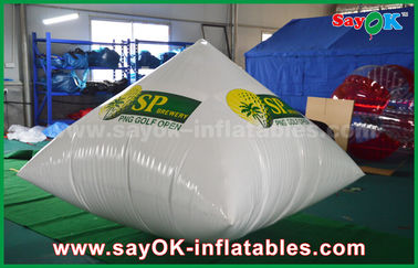 सफेद 0.6 मिमी पीवीसी Inflatable पिरामिड लोगो मुद्रण विज्ञापन Inflatables