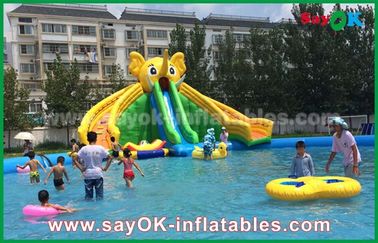 बच्चों के लिए inflatable पानी स्लाइड विशाल inflatable बैल / हाथी कार्टून Bouncer पानी स्लाइड वयस्कों और बच्चों के लिए