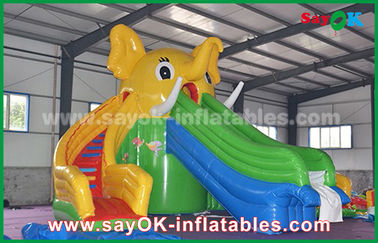 बच्चों के लिए inflatable पानी स्लाइड विशाल inflatable बैल / हाथी कार्टून Bouncer पानी स्लाइड वयस्कों और बच्चों के लिए