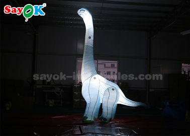 ऑक्सफोर्ड कपड़े 4mH Inflatable कार्टून पात्रों डायनासोर एलईडी प्रकाश के साथ